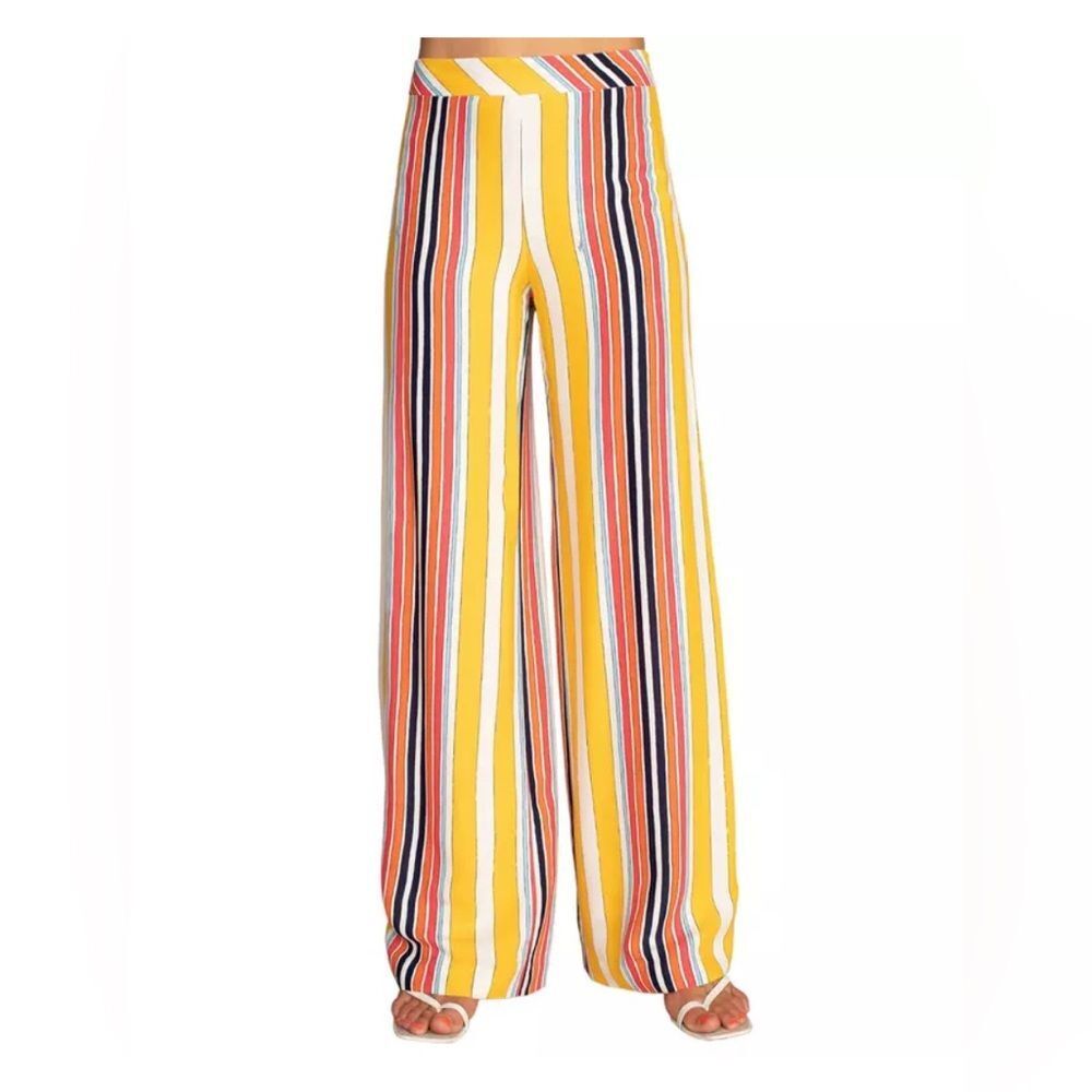 Trina Turk Striped Multicolor Wide-Leg Pants